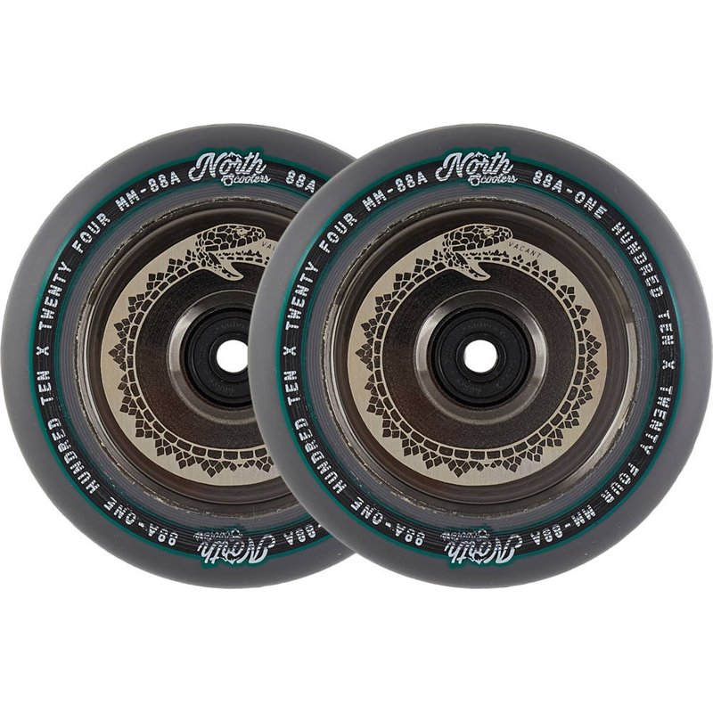 North Vacant 110mm Pro Scooter Wheels 2-Pack (110mm | Black Chrome/Black)
